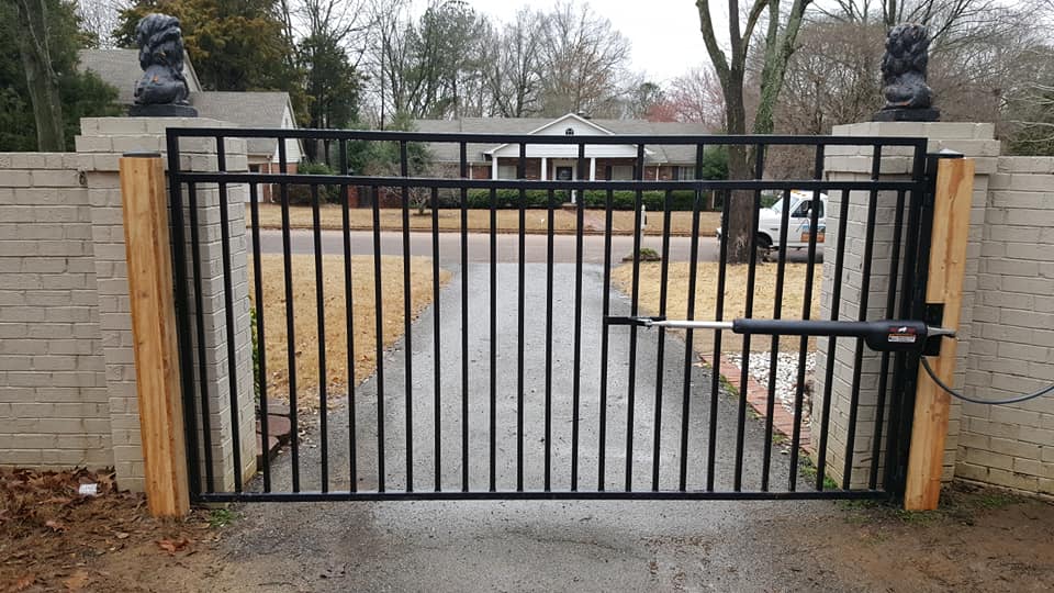 Iron driveway gate